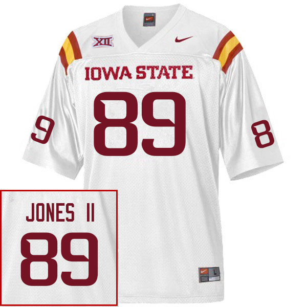 Men #89 Trent Jones II Iowa State Cyclones College Football Jerseys Sale-White - Click Image to Close